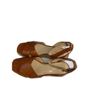 Liz Claiborne Womens Brown Eastside Strappy Wedge Sandals Ankle Strap Size 9.5
